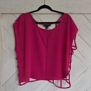 Forever 21 Fuchsia Sheer Blouse